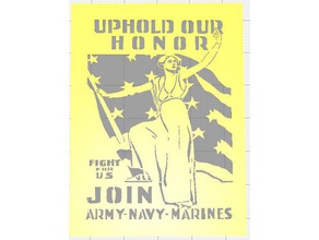 ww1 usa recruitment posters commemorating 100 years anniversary armistice day stencils set six vol2 art army navy war 3d print model - Mito3D