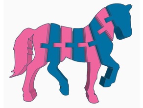 flexi cavallo a doppia estrusione animali articolato flessibile eclettica stampa luogo due colori 3d print model - Mito3D