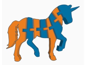 flexi Einhorn dual-extrusion Tiere artikuliert flexibel Pferd polymathic zwei Farbe 3d print model - Mito3D