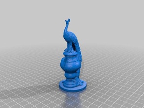 peacock-statue fest Skulpturen 3d print model - Mito3D