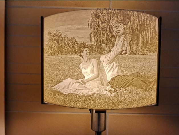 lithophan lampenhalter f&uumlr fotos 32 43 fassungen e14 e27 de la cámara titular lithophane imagen 3D print model - Mito3D