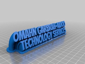 mi personalizados de barrido 2-nombre la línea placa omahn oficina 3d print model - Mito3D