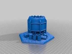chemical plant planter selfwatering decor scifi self watering 3d print model - Mito3D