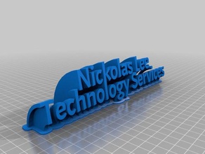 my customized sweeping 2-line name plate new nick lee office 3d print model - Mito3D