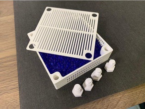 nihai kurutucu kutusu tam yazdırılabilir silis 3d yazıcı aksesuarlar dessicant sahibi kuru kutu filament depolama jeli silika jel durumda kabı 3d print model - Mito3D