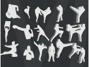 mma fighters 2d wall art 3d print model - Mito3D