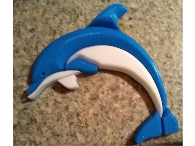 dolphin Tiere Meer die Wandmontage Wasser 3D print model - Mito3D