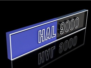 hal 9000 nameplate props 2001 space odyssey fusion 360 3d print model - Mito3D