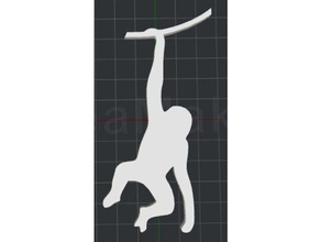 scimmia 2d wall art 3d print model - Mito3D