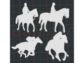 horse riding 2d wall art 3d print model - Mito3D