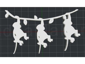 3 monkeys 2d wall art 3d print model - Mito3D