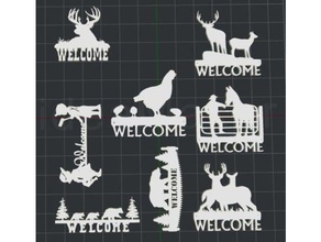 welcome signs cabin 2d wall art 3d print model - Mito3D