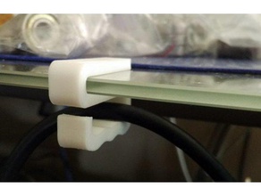 soporte de cable 5 mm cristal en la parte superior del escritorio computadora 3d print model - Mito3D