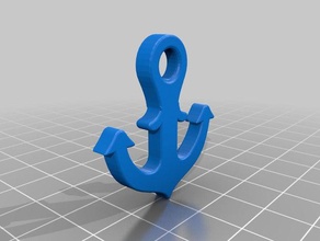 simple anchor 2d art 3d print model - Mito3D