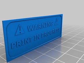 print progress warning sign 2d art 3d print model - Mito3D
