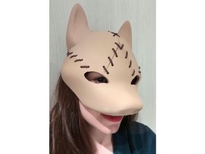 fox mask 3 piece set animals halloween costume 3d print model - Mito3D