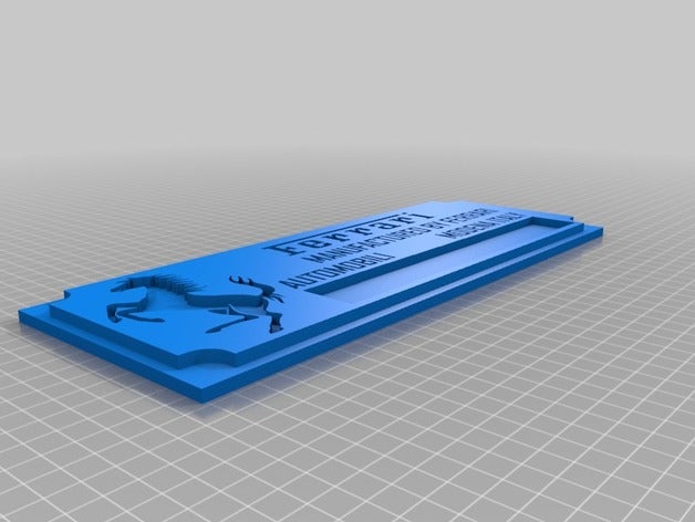 ferrari f1 placa de identificação da parte 1 a indústria automotiva maranello modena 3D print model - Mito3D