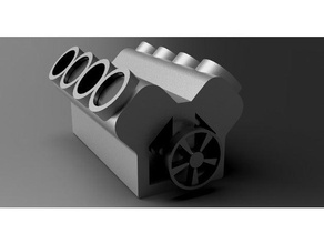 motor v8 3d la impresión coche fusion 360 moteur el pistón pistones spinost 3d print model - Mito3D