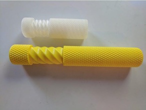 double length knurled twist container containers 3d print model - Mito3D