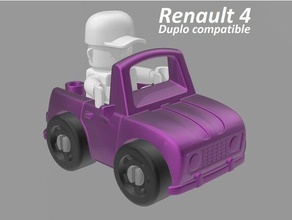 renault 4 i giocattoli giochi auto compatibile duplo lego 3d print model - Mito3D