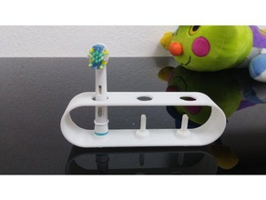 diente descarado cabeza stand de oral-b braun piernas cuarto baño 3d print model - Mito3D