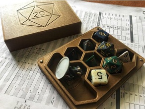 dice holder mini case rolling tray games dd dungeons dragons gaming pathfinder roleplaying rpg tabletop 3d print model - Mito3D