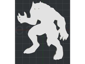 werewolf 2d wall art 3d print model - Mito3D