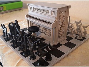 musical chess piano box stool board 3d print model - Mito3D