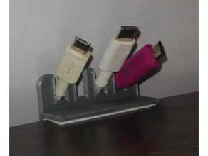 cable catcher holder clip small usb desk corner gadgets 3d print model - Mito3D