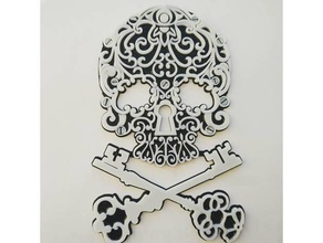 skull bones form keys art halloween helloween 3d print model - Mito3D