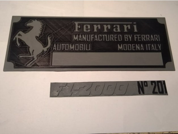 ferrari f1 de la placa identificación parte 2 del chasis-tipo automoción 2000 barrichello coche fórmula 1 schumacher 3D print model - Mito3D