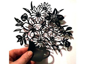 lasercut vase de fleurs blumenvase 2d art la décoration nsfw mur mariage 3d print model - Mito3D
