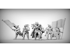 los perros de guardia del comando brigada x6 28 mm resina modelos 40k la bandera infantería las miniaturas scifi tablero mesa wargaming warhammer 3d print model - Mito3D