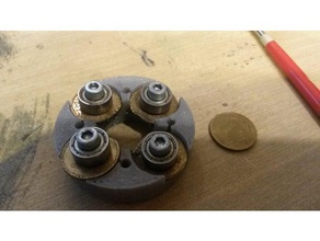 16x4 trapezoid screw hub using coins bearings 3d printer parts 3d print model - Mito3D
