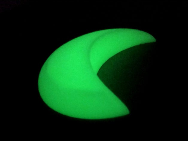 glow dark crescent moon flat bottom sculptures decor decoration halloween lunar 3D print model - Mito3D