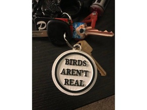 birds arent real keychain 3d printing america funny internet meme truth 3d print model - Mito3D