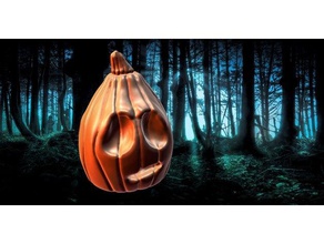 worried pumpkin decor decoration halloween party favor prop 3d print model - Mito3D