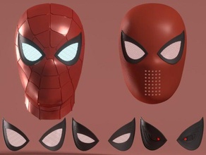 iron spider helmet homecoming faceshell props marvel spiderman 3d print model - Mito3D