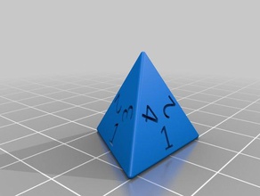 4 sided die dice 3d print model - Mito3D