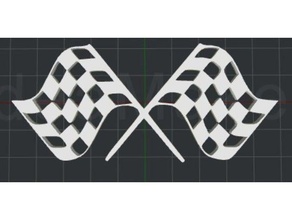 checkered flags racing 2d wall art 3d print model - Mito3D