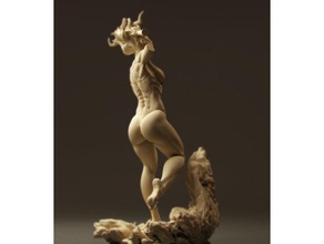 Nymphe Menschen weiblich Nacktheit gestellt sculpt waternymph Frau zbrush 3d print model - Mito3D