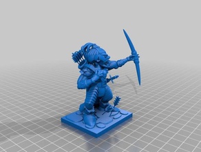 gobelin-archer 3d de l'impression 28mm donjons dragons la fantaisie miniature les miniatures pathfinder rpg 3d print model - Mito3D