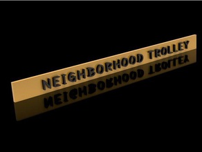 neighborhood trolley sign mechanical toys fusion 360 mr rogers 3d print model - Mito3D