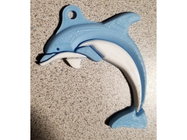 2-cor dolphin remix chave de cadeia chaveiros 2-cores 3D print model - Mito3D