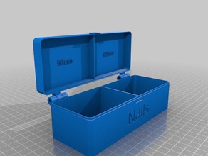 50mm 60mm prego caixa organização personalizado 3d print model - Mito3D