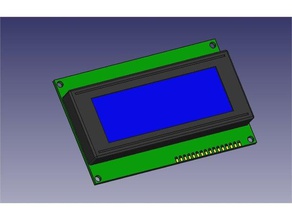 lcd 2004a étape fichier stl de conception l'électronique 3dmodel desing lcd2004 20x4 3d print model - Mito3D