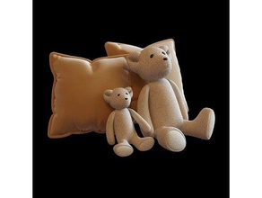 urso de brinquedo figura travesseiros adereços 3d print model - Mito3D