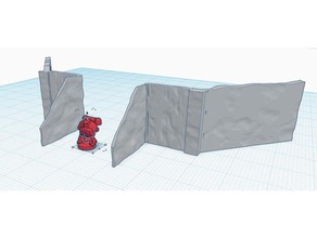 weathered terreno muro giocattolo gioco accessori 40k wargame 3d print model - Mito3D