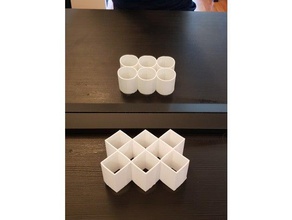 ambiguo cilindri piazze cerchi per la matematica art illusione ottica 3d print model - Mito3D