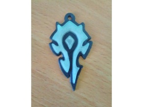 glowing horde keychain 3d printing wood world warcraft wow 3d print model - Mito3D